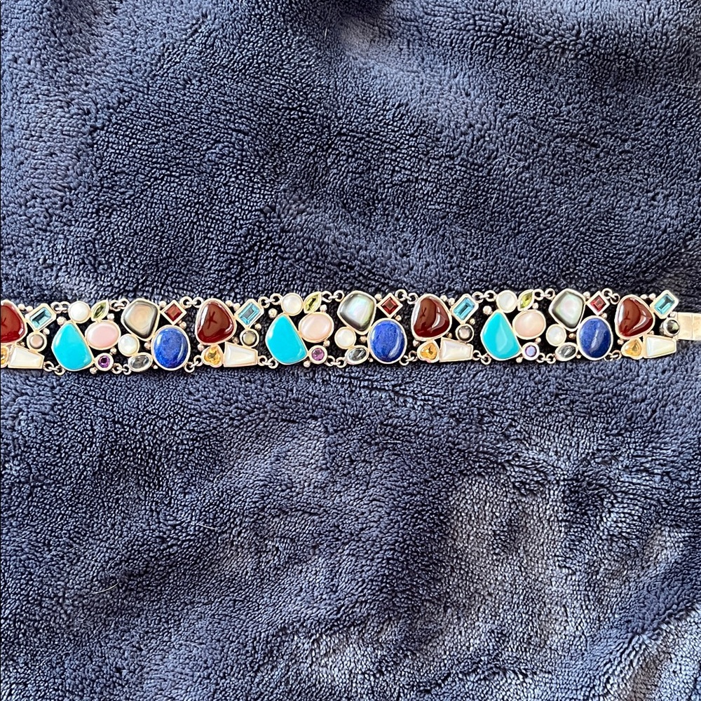 Gorgeous .925 Silver and Multi Gemstone Bracelet